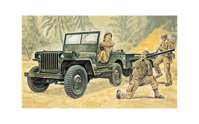 Italeri 1/35 Willys MB Jeep with Trailer
